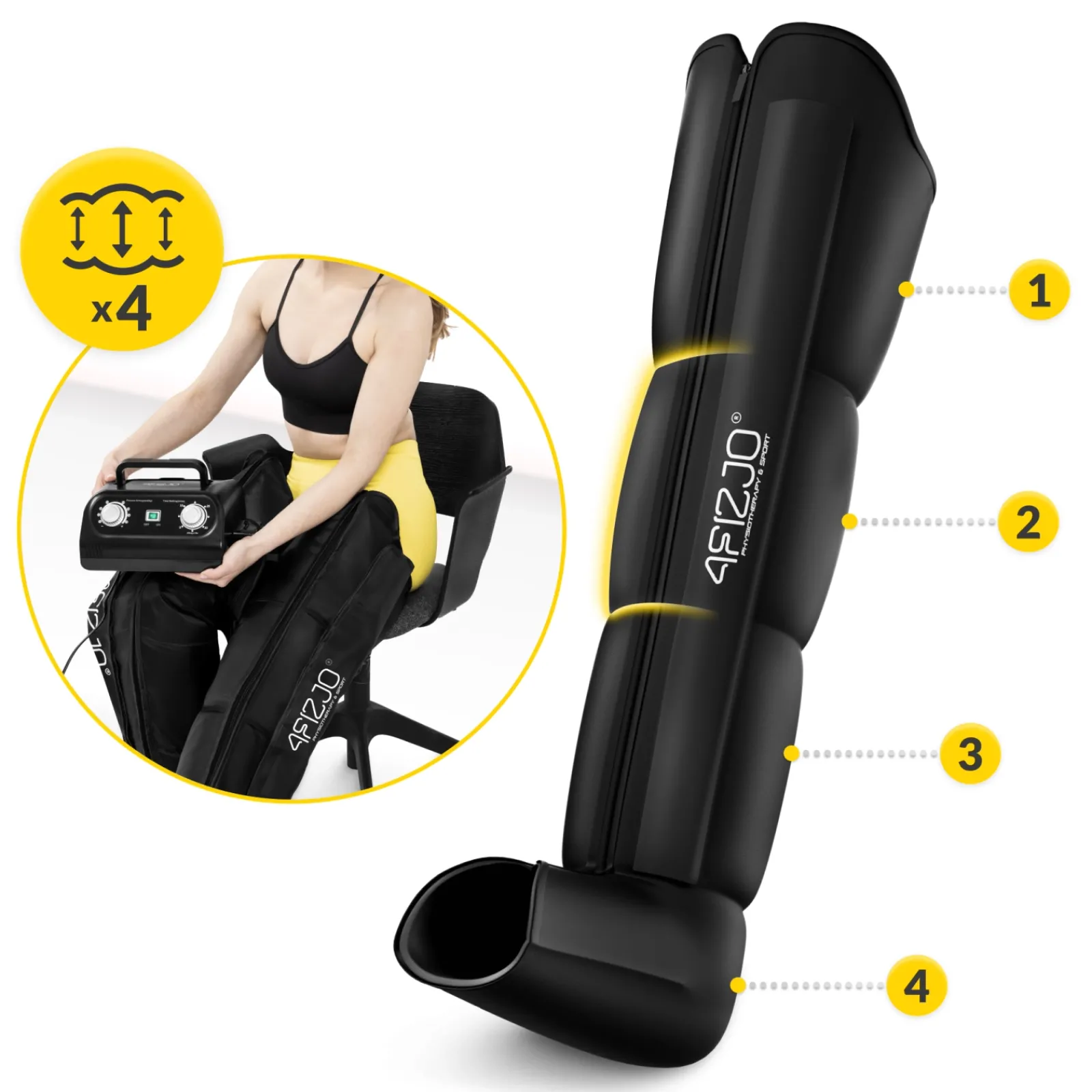 4FIZJO Aparat do drenażu limfatycznego Air Compression Therapy System STD C4 rozm. S/M Clearance
