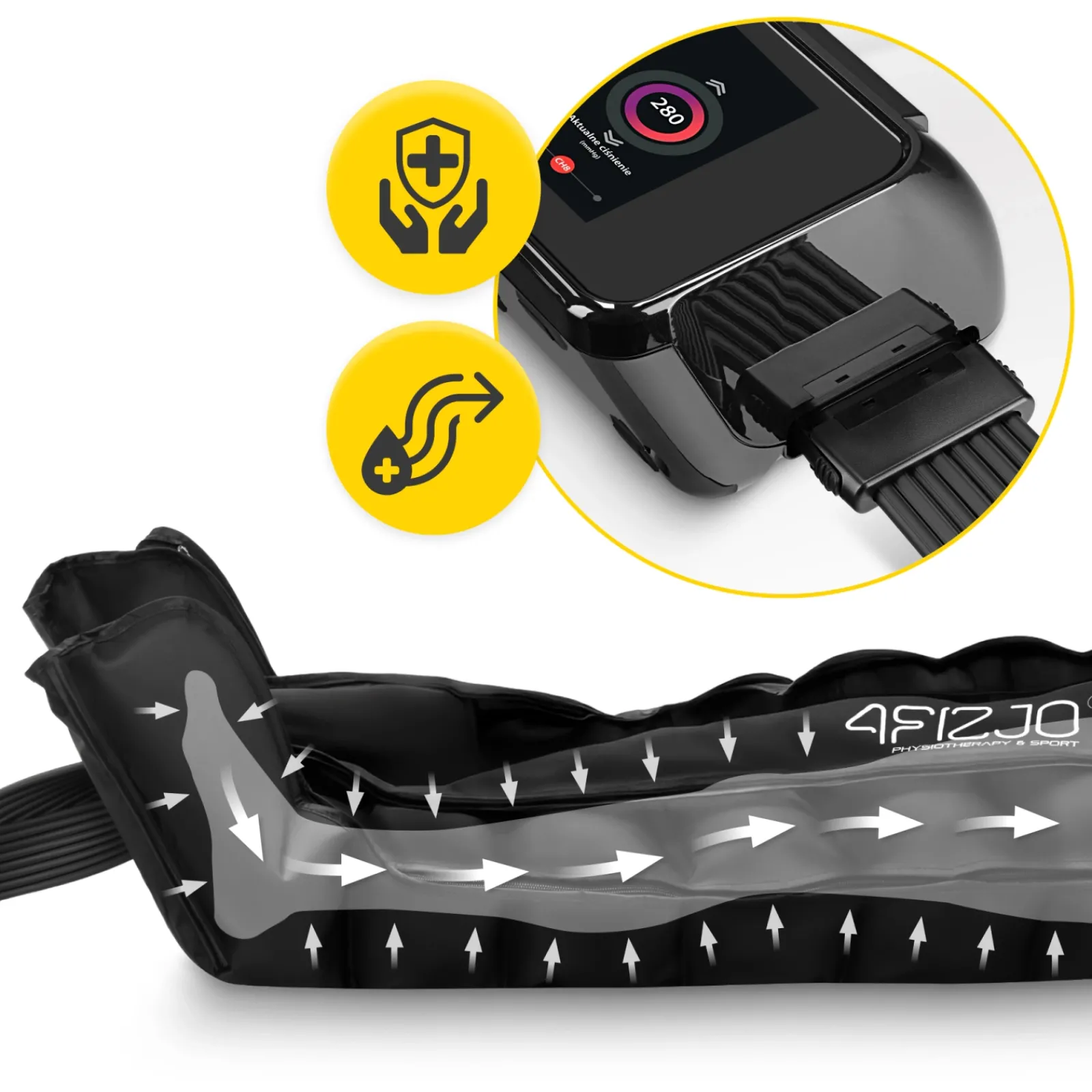 4FIZJO Aparat do drenażu limfatycznego Air Compression Therapy System EVO C8 rozm. uniwersalny
