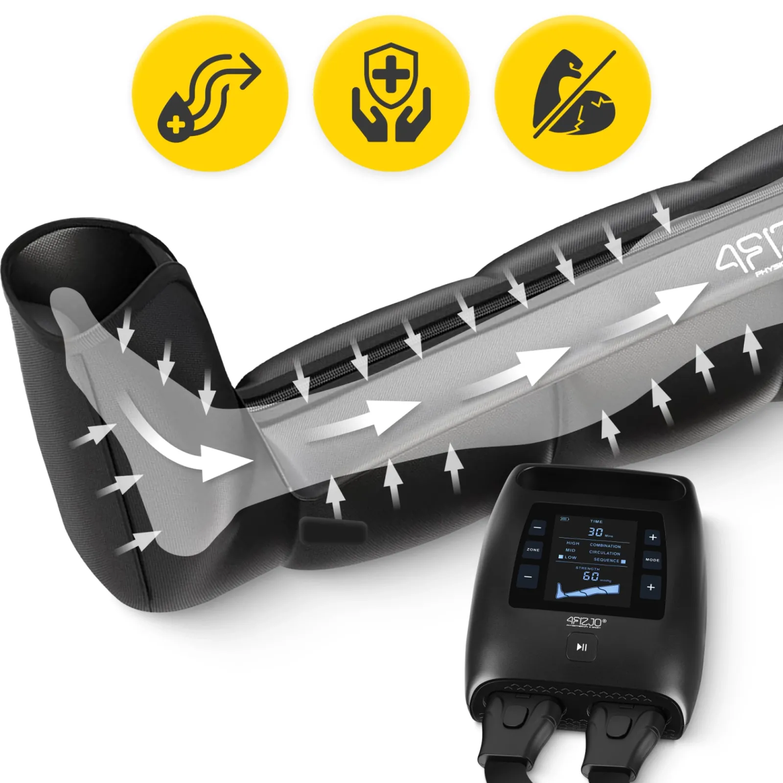 4FIZJO Aparat do drenażu limfatycznego Air Compression Therapy System ACTIVE C4 rozm. uniwersalny Clearance