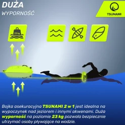 4FIZJO Bojka asekuracyjna do pływania z suchą kieszenią 2w1 TSUNAMI żółta Hot