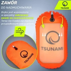 4FIZJO Bojka asekuracyjna do pływania dmuchana TSUNAMI pomarańczowa Discount