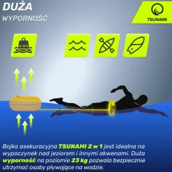 4FIZJO Bojka asekuracyjna do pływania dmuchana TSUNAMI żółta Outlet