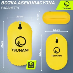 4FIZJO Bojka asekuracyjna do pływania dmuchana TSUNAMI żółta Outlet