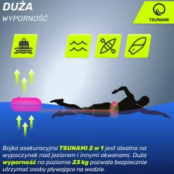 4FIZJO Bojka asekuracyjna do pływania dmuchana TSUNAMI różowa Outlet