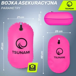 4FIZJO Bojka asekuracyjna do pływania dmuchana TSUNAMI różowa Outlet