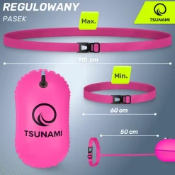 4FIZJO Bojka asekuracyjna do pływania dmuchana TSUNAMI różowa Outlet