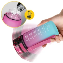 4FIZJO Butelka motywacyjna na wodę 0,5 L różowa Niebieski / Różowy Discount