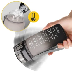 4FIZJO Butelka motywacyjna na wodę 0,5 L szara Czarny / Szary Outlet