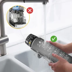 4FIZJO Butelka motywacyjna na wodę 1 L szara Czarny / Szary