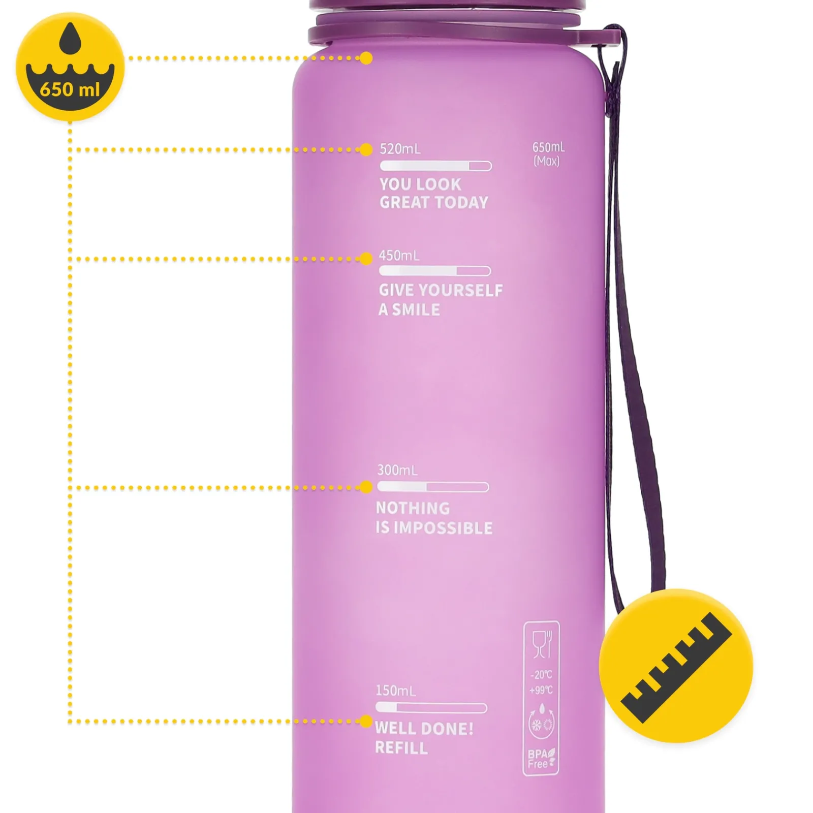 4FIZJO Butelka sportowa na wodę 650 ml różowa Discount