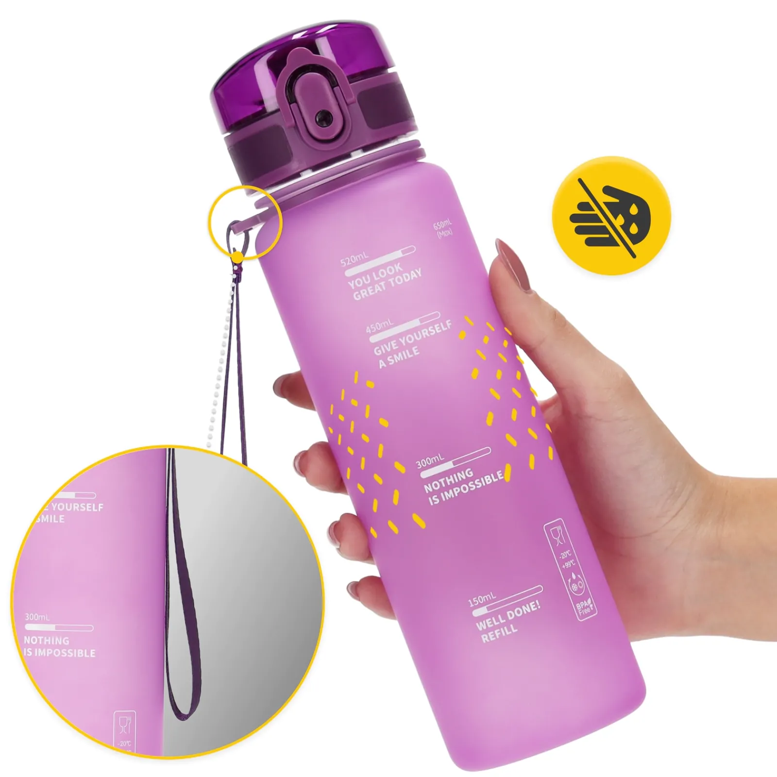 4FIZJO Butelka sportowa na wodę 650 ml różowa Discount