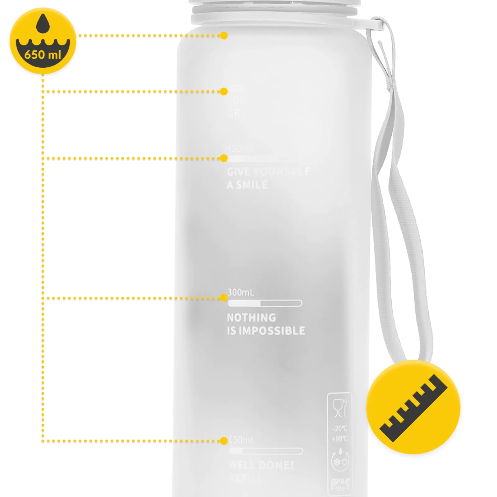 4FIZJO Butelka sportowa na wodę 650 ml szara