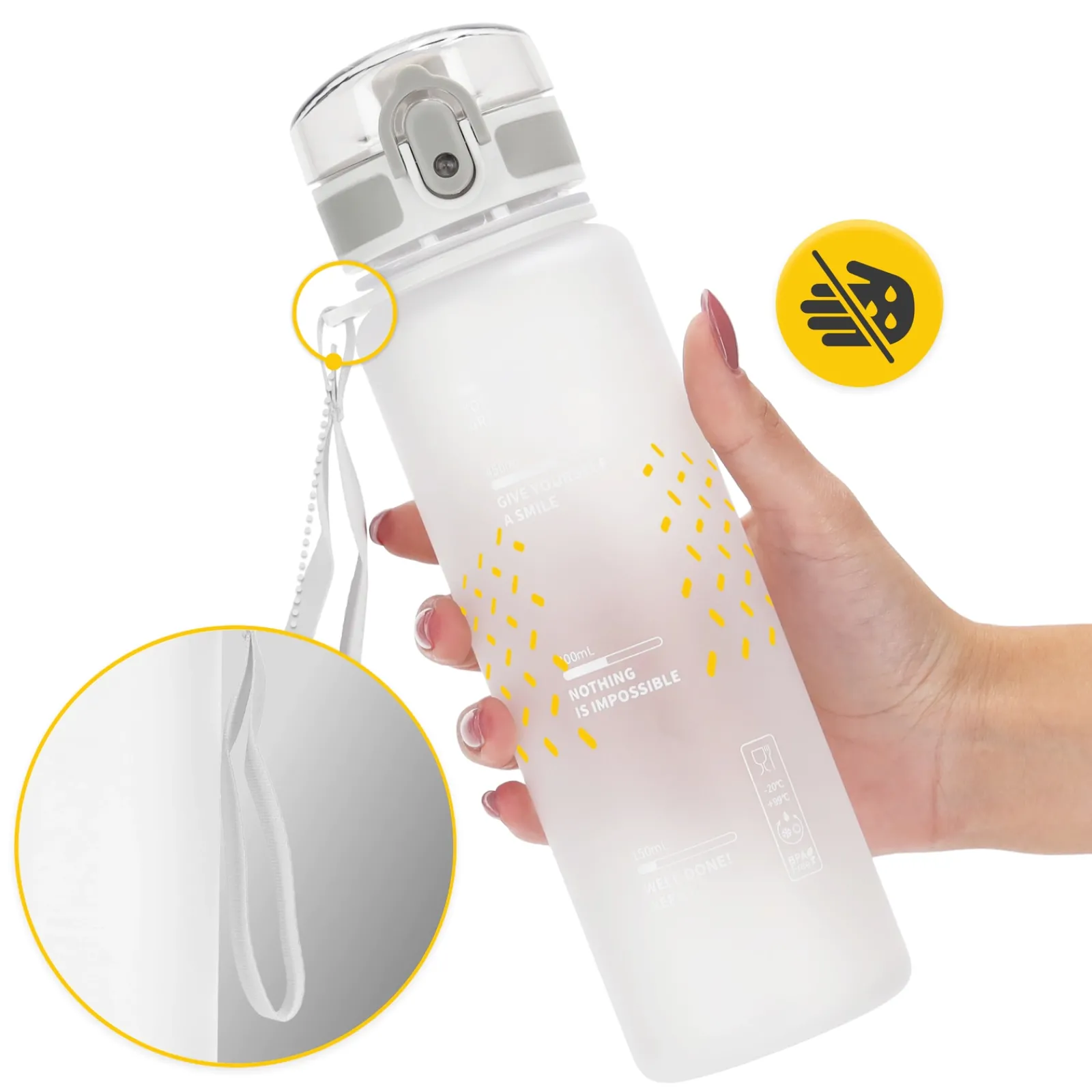 4FIZJO Butelka sportowa na wodę 650 ml szara