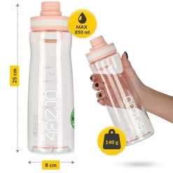 4FIZJO Butelka sportowa na wodę 850 ml różowa New
