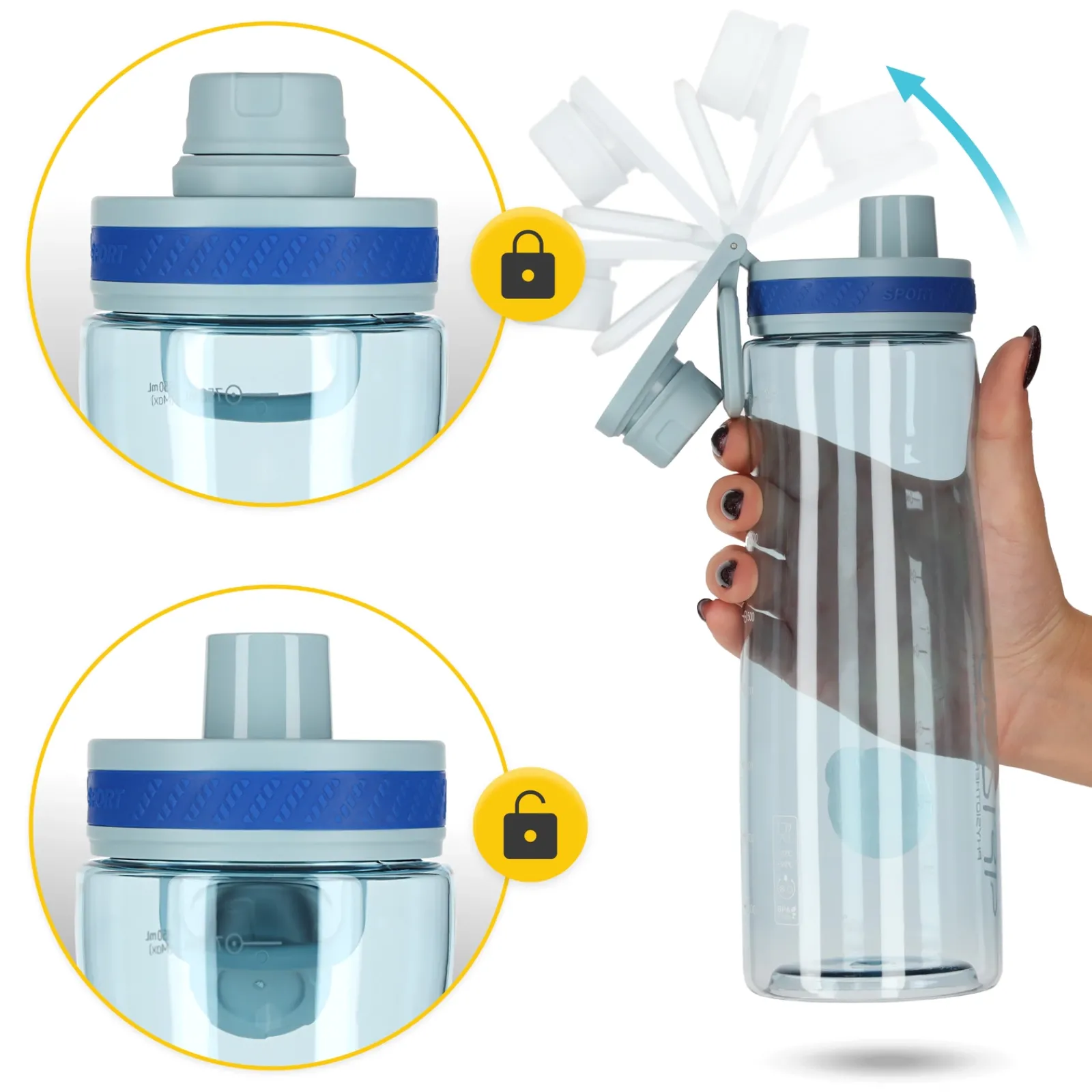 4FIZJO Butelka sportowa na wodę 850 ml niebieska Sale