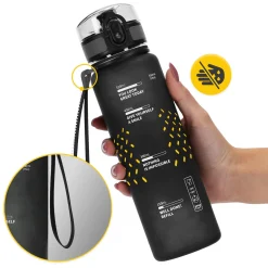 4FIZJO Butelka sportowa na wodę 650 ml czarna
