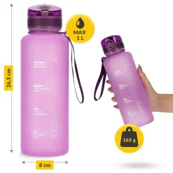 4FIZJO Butelka sportowa na wodę 1L różowa Outlet