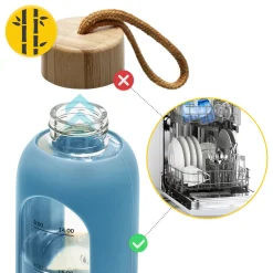 4FIZJO Butelka szklana na wodę 1 L niebieska Discount