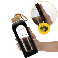 4FIZJO Butelka szklana na wodę 750 ml czarna New