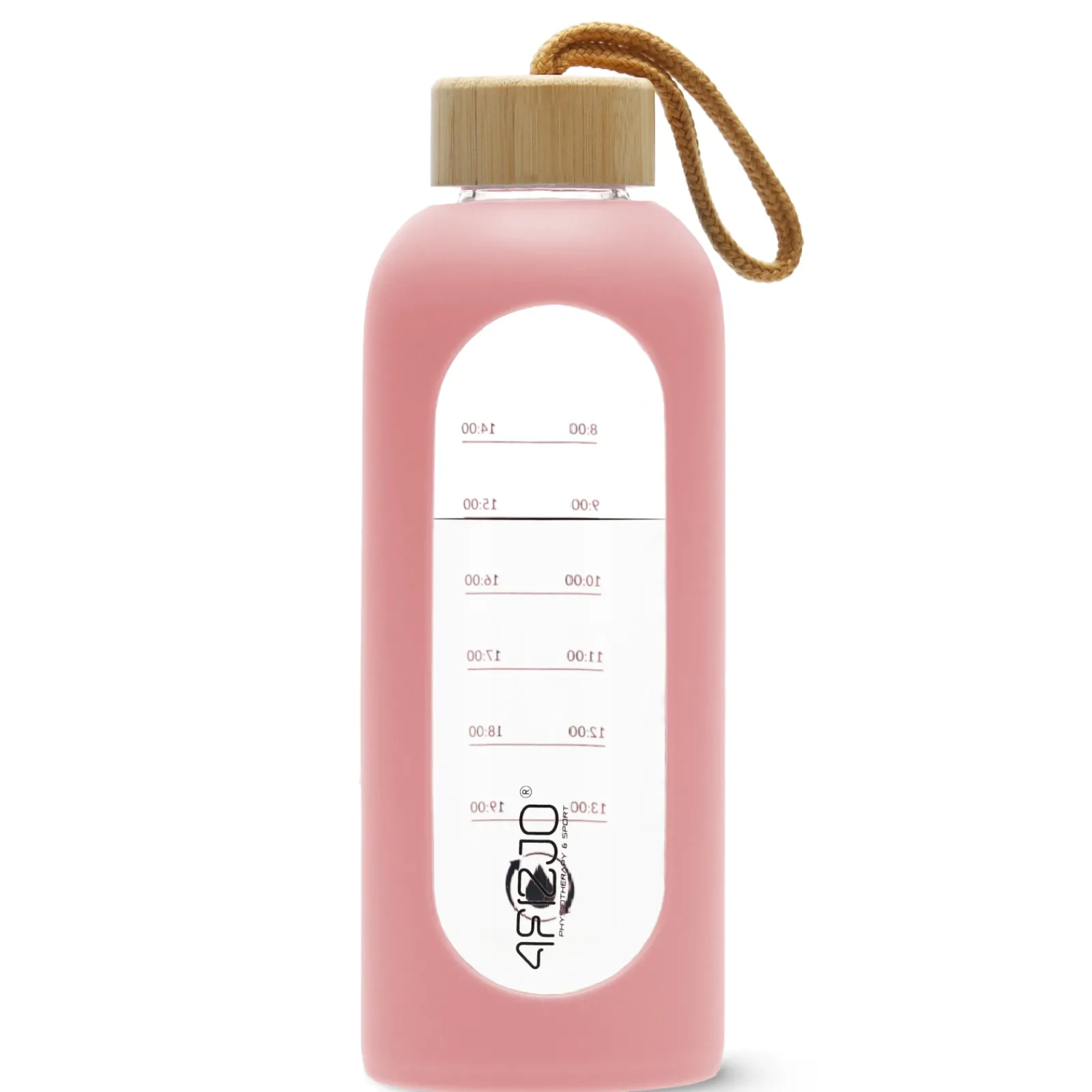 4FIZJO Butelka szklana na wodę 750 ml różowa New