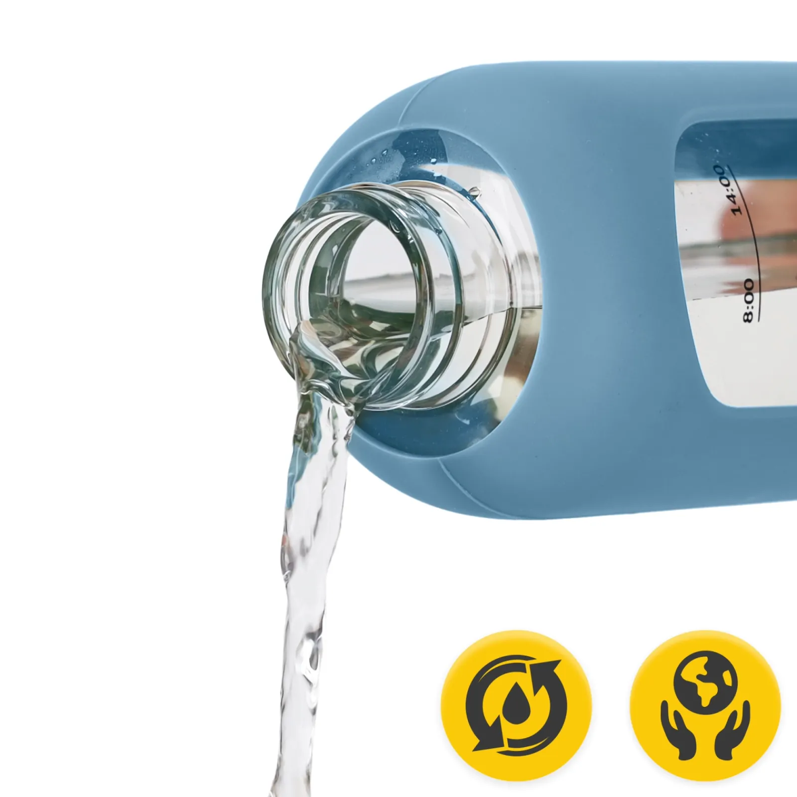 4FIZJO Butelka szklana na wodę 750 ml niebieska