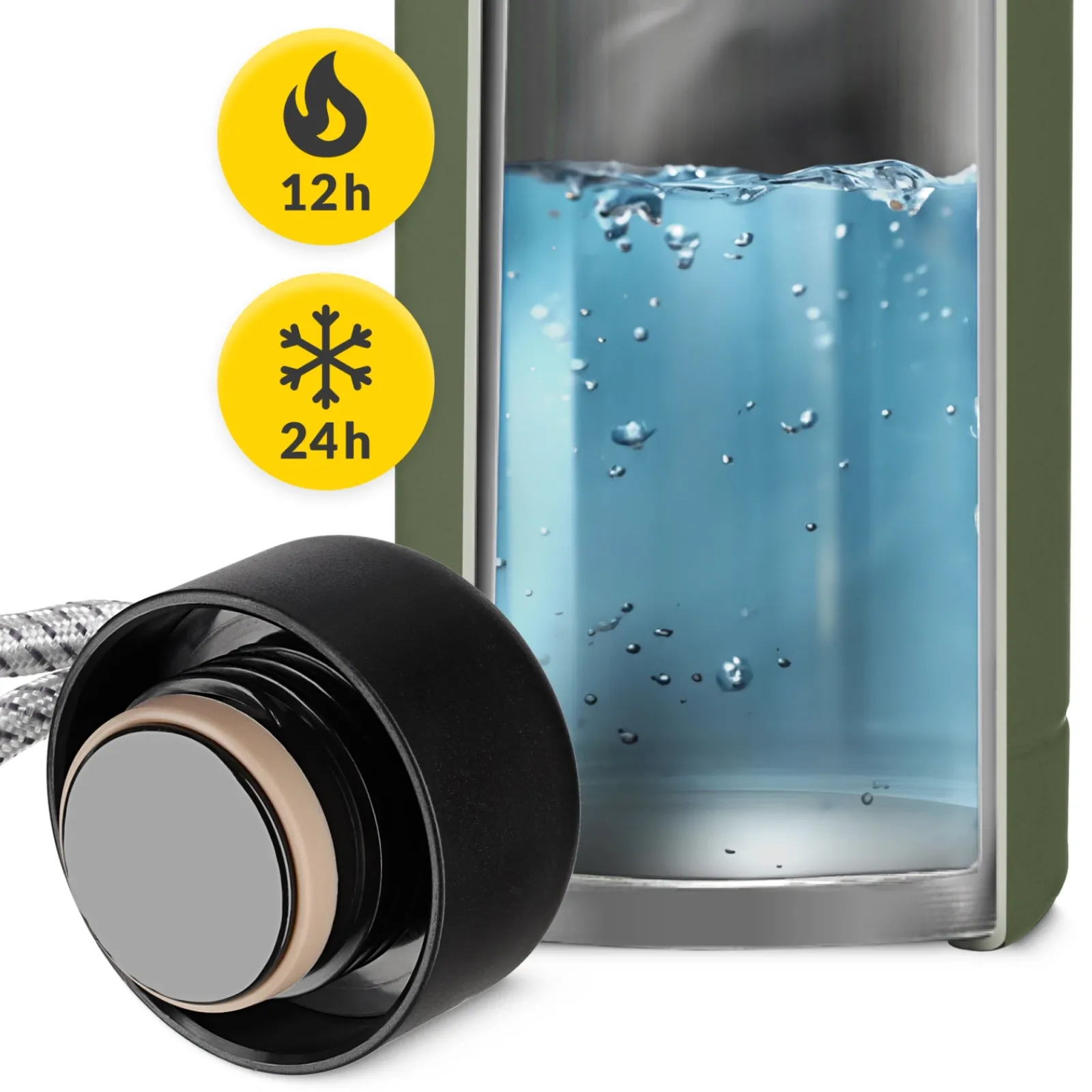 4FIZJO Butelka termiczna 540 ml z paskiem zielona Online