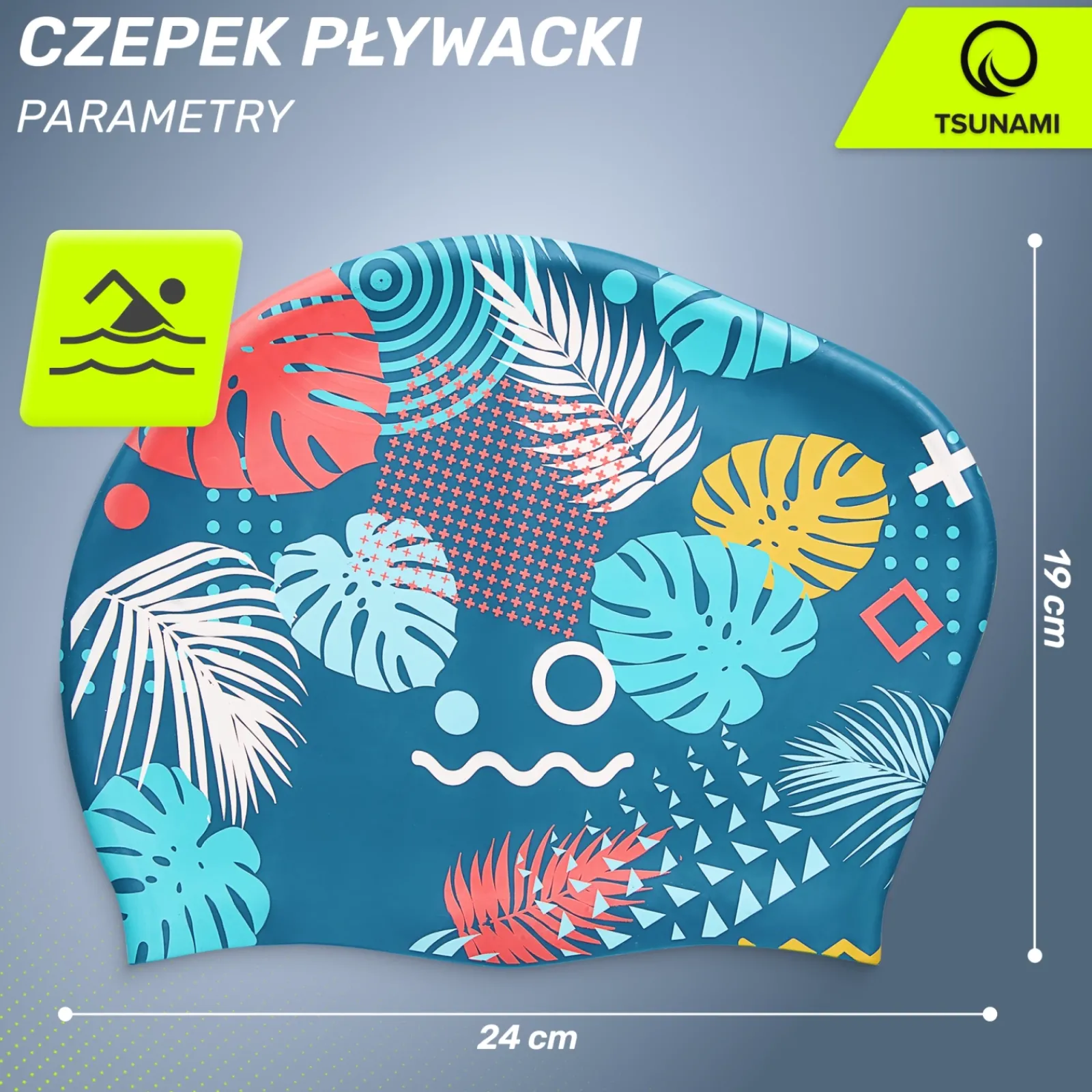 4FIZJO Czepek na basen damski TSUNAMI LEAFS Clearance