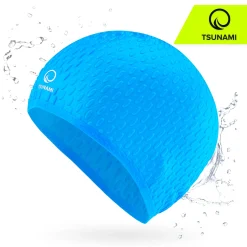 4FIZJO Czepek na basen damski TSUNAMI TEXTURE niebieski Clearance