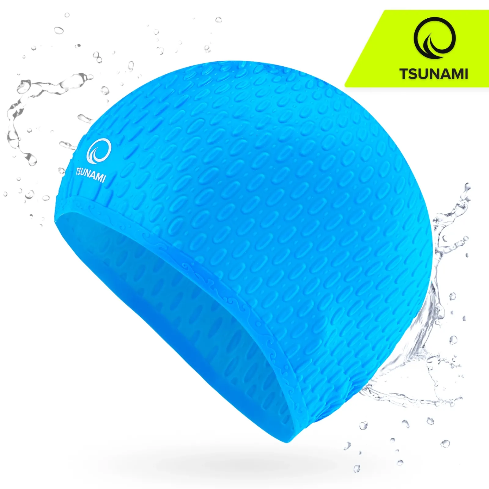 4FIZJO Czepek na basen damski TSUNAMI TEXTURE niebieski Clearance