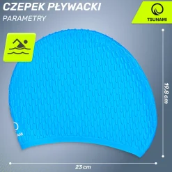 4FIZJO Czepek na basen damski TSUNAMI TEXTURE niebieski Clearance
