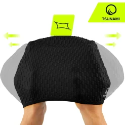 4FIZJO Czepek na basen damski TSUNAMI TEXTURE czarny Clearance
