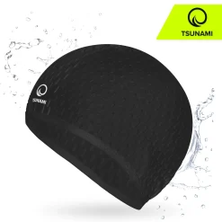 4FIZJO Czepek na basen damski TSUNAMI TEXTURE czarny Clearance