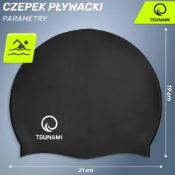 4FIZJO Czepek na basen dla dzieci TSUNAMI czarny