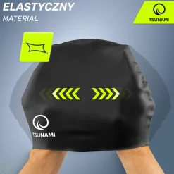 4FIZJO Czepek na basen dla dzieci TSUNAMI czarny