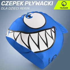 4FIZJO Czepek na basen dla dzieci TSUNAMI SHARK niebieski Hot