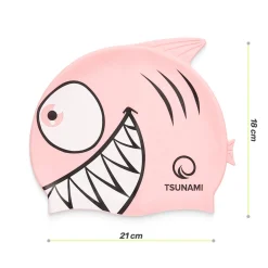 4FIZJO Czepek na basen dla dzieci TSUNAMI SHARK różowy Hot