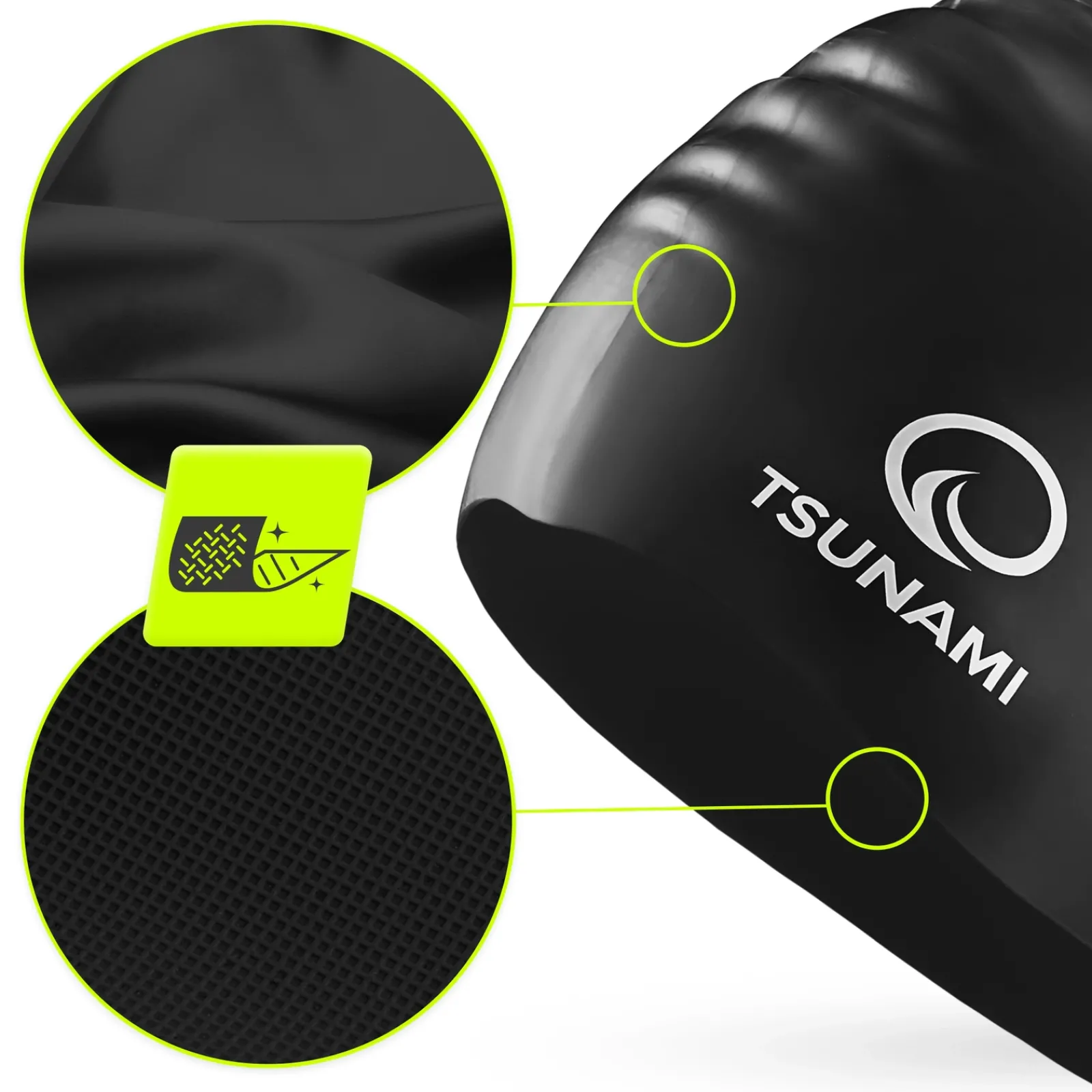 4FIZJO Czepek na basen unisex TSUNAMI PRO czarny Hot