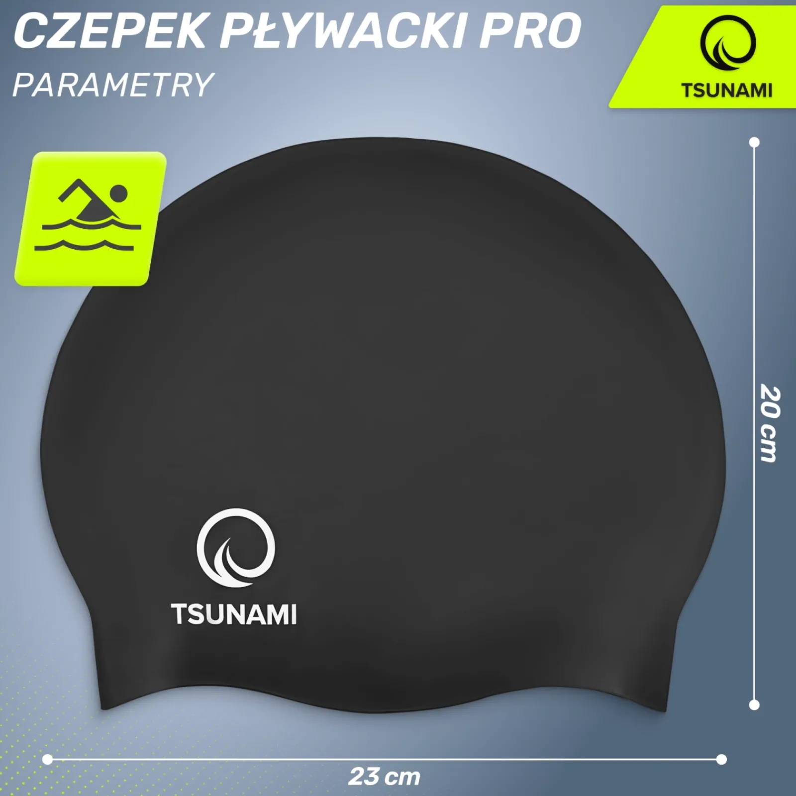 4FIZJO Czepek na basen unisex TSUNAMI PRO czarny Hot