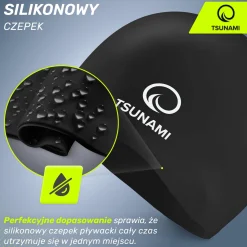 4FIZJO Czepek na basen unisex TSUNAMI czarny Hot