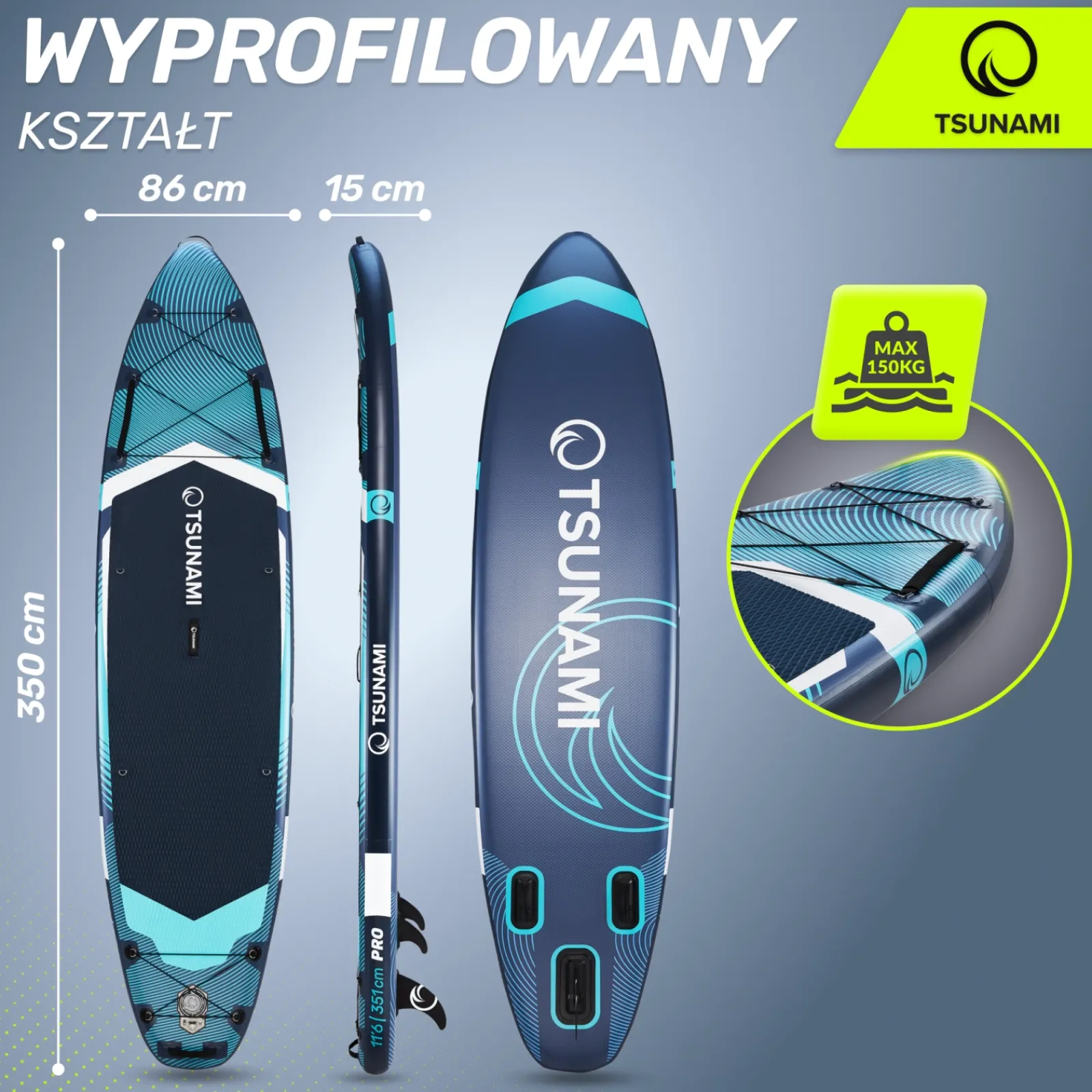 4FIZJO Deska SUP PRO TSUNAMI paddle board 350 cm T12