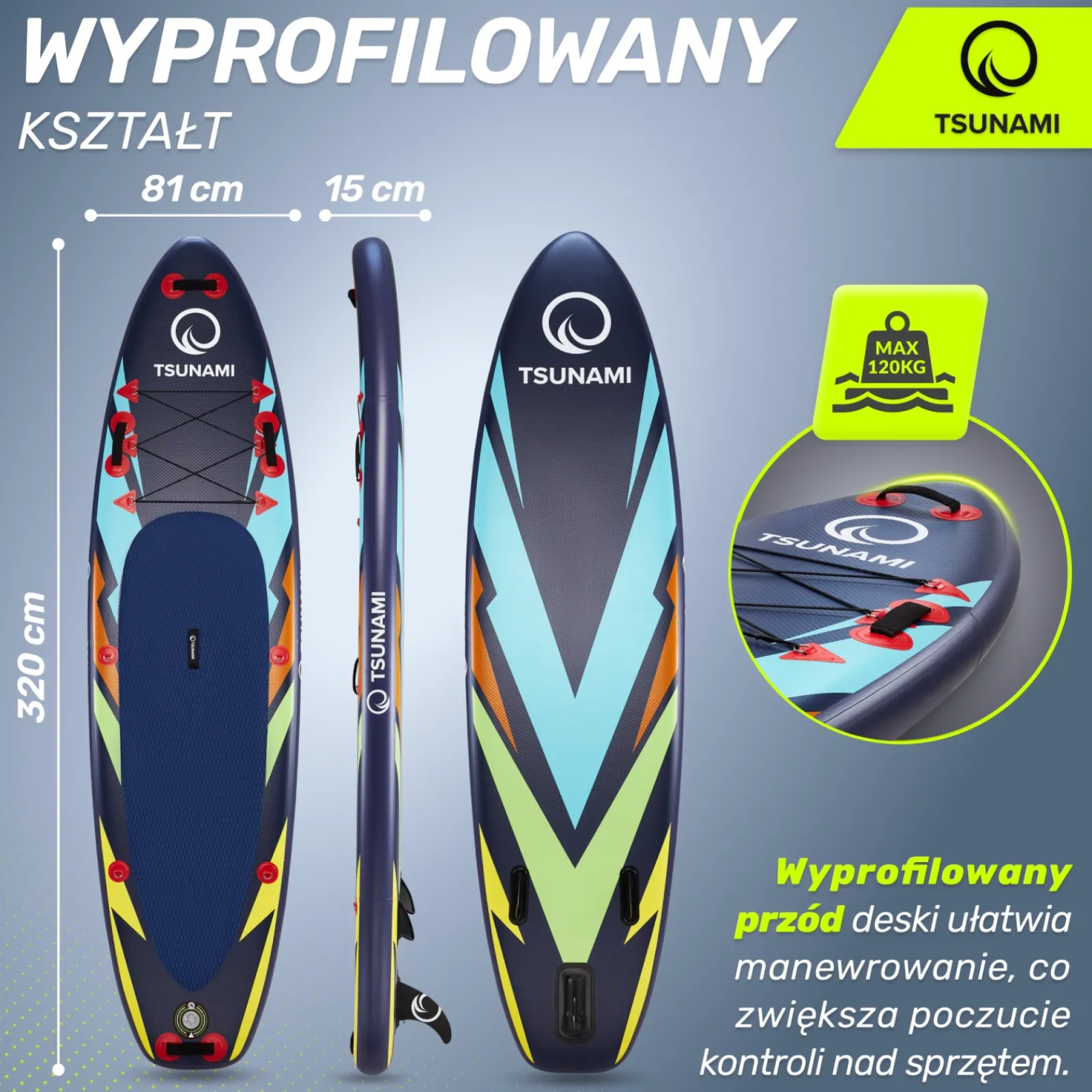 4FIZJO Deska SUP TSUNAMI paddle board 320 cm T08 Hot