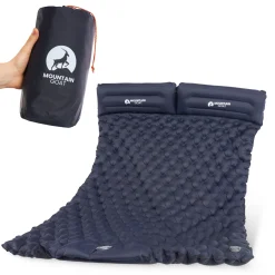 4FIZJO Dmuchany materac turystyczny dwuosobowy samopompujący Mountain Goat granatowy Discount