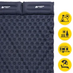 4FIZJO Dmuchany materac turystyczny dwuosobowy samopompujący Mountain Goat granatowy Discount