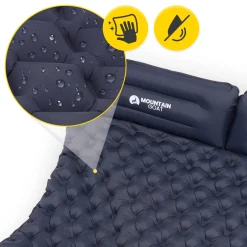 4FIZJO Dmuchany materac turystyczny dwuosobowy samopompujący Mountain Goat granatowy Discount