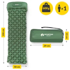 4FIZJO Dmuchany materac turystyczny jednoosobowy Mountain Goat khaki Discount