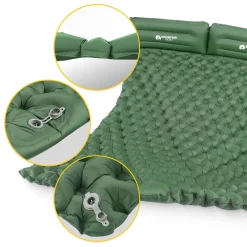 4FIZJO Dmuchany materac turystyczny dwuosobowy samopompujący Mountain Goat khaki Hot