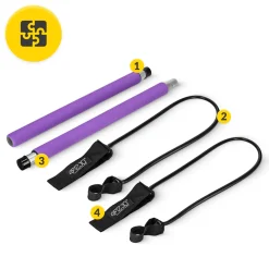 4FIZJO Drążek treningowy do pilatesu z ekspanderami fioletowy Sale