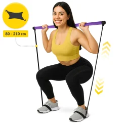 4FIZJO Drążek treningowy do pilatesu z ekspanderami fioletowy Sale