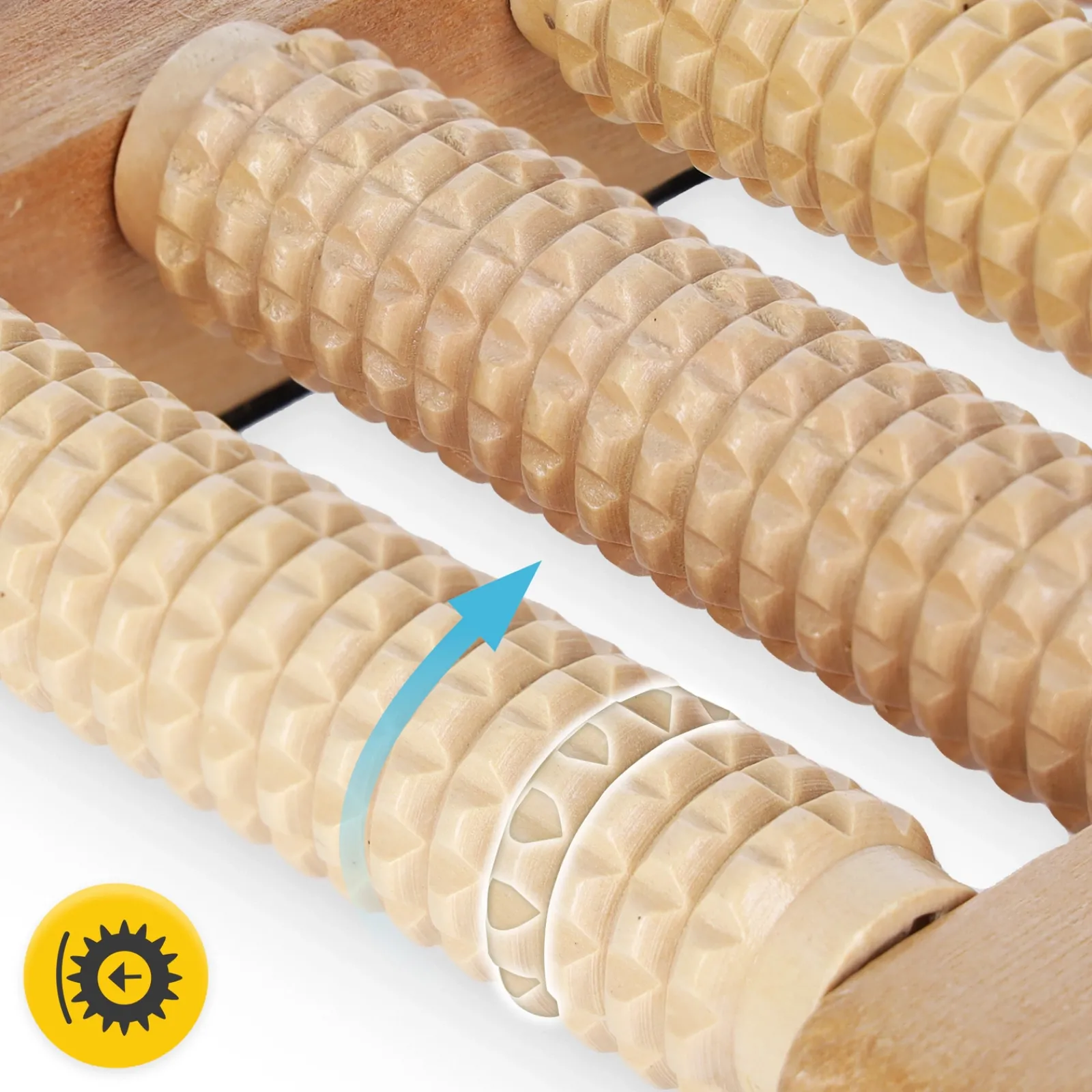 4FIZJO Drewniany wałek do masażu stóp podwójny New