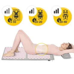 4FIZJO Duża mata do akupresury z poduszką klasyczna XL różowa Hot